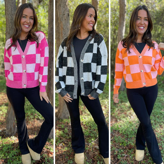 All My Life Checkered Cardigan in Three Colors