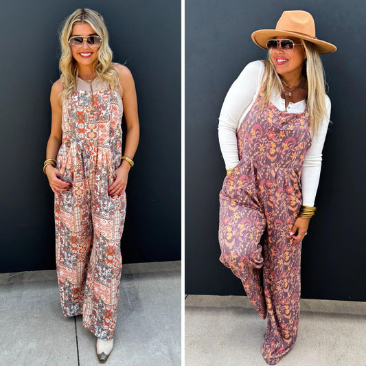 Cassidy Fall Boho Overalls in Two Colors