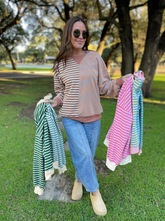 Step By Step Stripe Sweatshirt in Four Colors